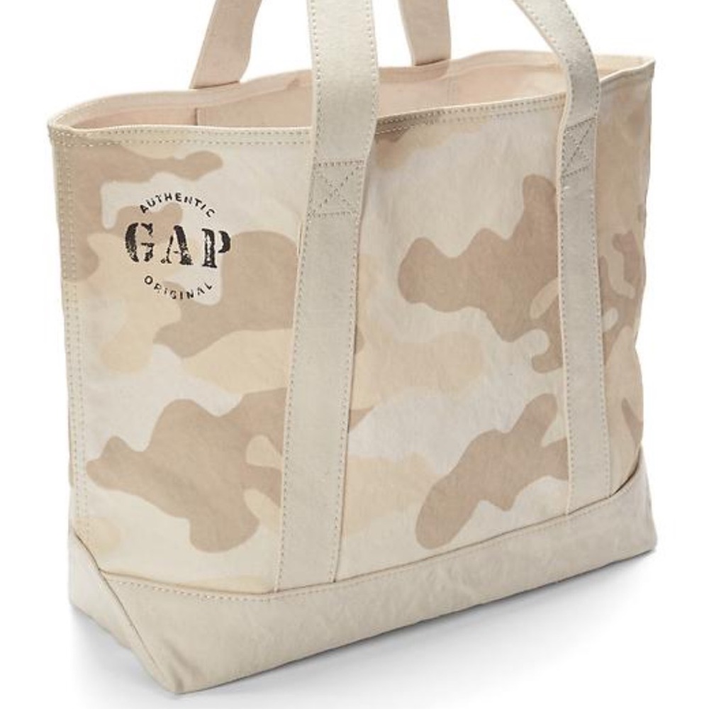 GAP Cream Camouflage Tote Bag with Sturdy Canvas Design